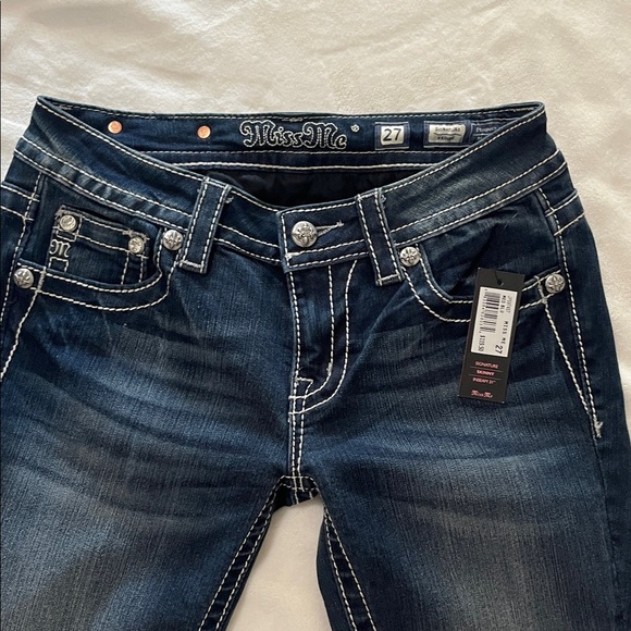 Miss Me Dark Blue Embellished Women's Jeans - Picture 6 of 10